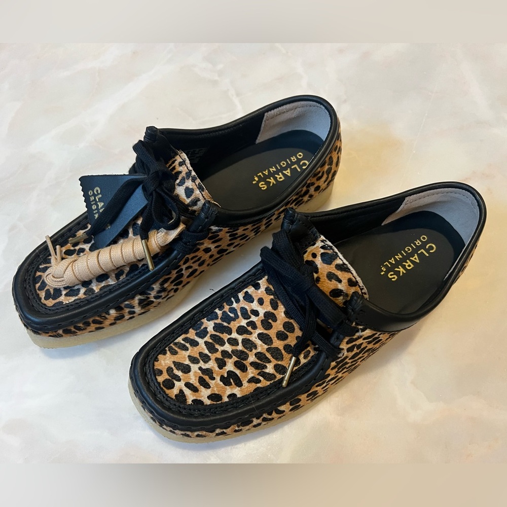 Women’s Clarks Wallabee leopard print shoe